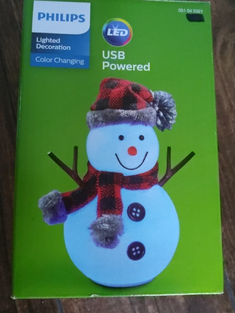 PHILIPS💥New💥 USB Powered 2 Color Changing Snowmen - Picture 4 of 4